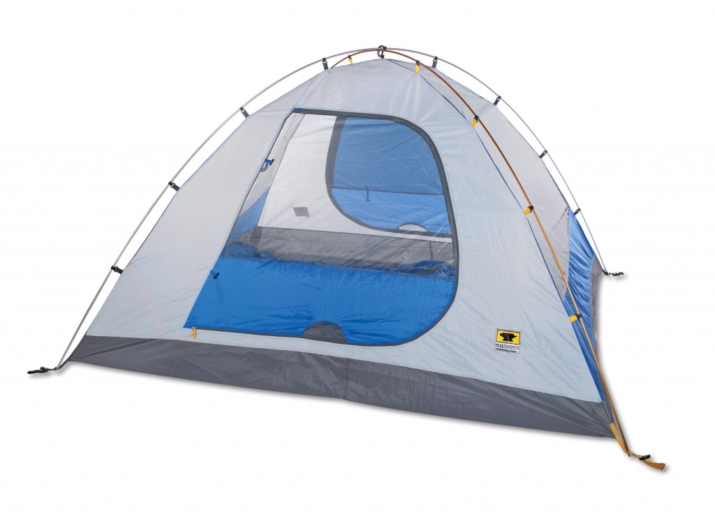 The Mountainsmith Genesee 4 person tent with the fly on