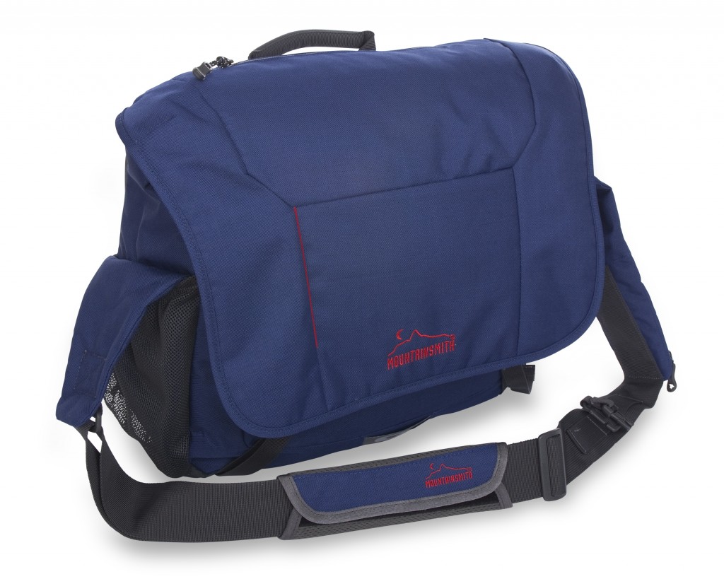 The Mountainsmith Hoist Messenger bag in inky blue from the Front Range Series 