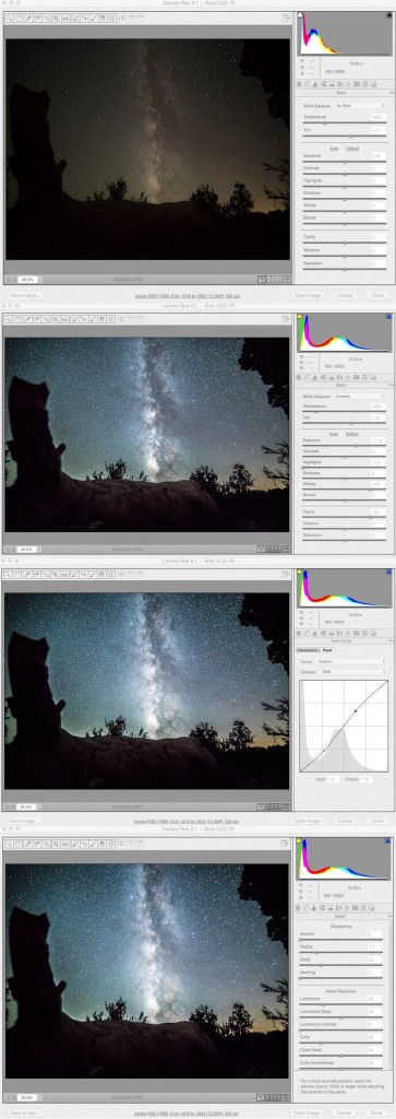 photoshop settings for milky way photos