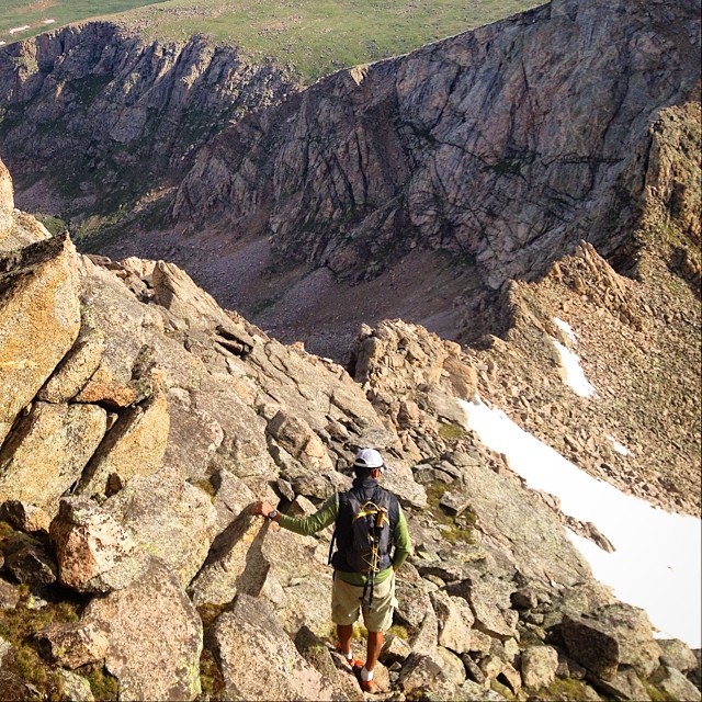 Mountainsmith President Jay Getzel looks across the daunting Sawtooth Ridge