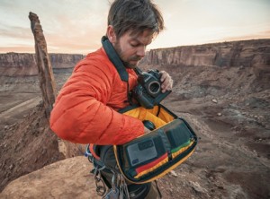 Andy Mann of 3 Strings Productions uses the Mountainsmith Descent camera sling bag for his photography pack needs in the Canyonlands, Utah.