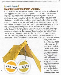 Backpacker Magazine Gear Guide 2013 Mountainsmith Mountain Shelter LT tarp