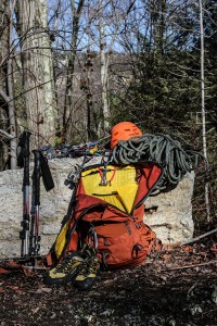 Mountainsmith Mayhem 35 backpack with climbing gear