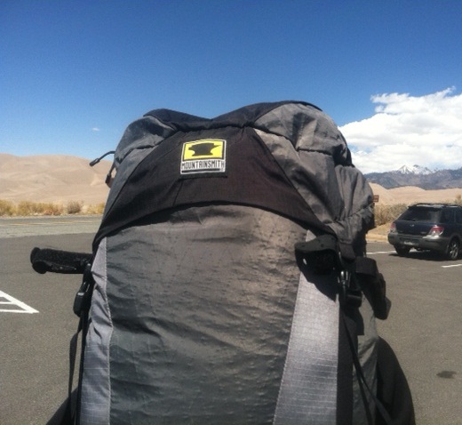 Old Mountainsmith backpack at Colorado's Sand Dunes
