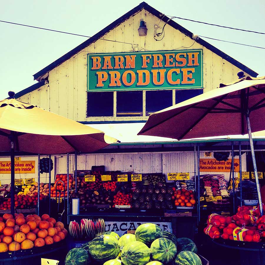 Barn fresh produce stand in central California, near Castroville.