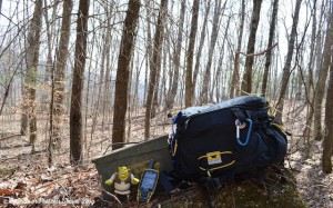 The Mountainsmith Tour FX lumbar pack is used for geocaching