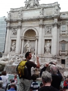 Jay Getzel using the Mountainsmith scream day backpack in Rome, Italy