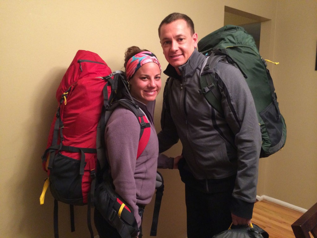 Ashley and Clint ready to travel the world with their Mountainsmith packs