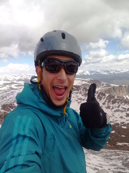 Mountainsmith’s fearless leader Jay Getzel…all smiles at 14,000 feet on Mt. Evans