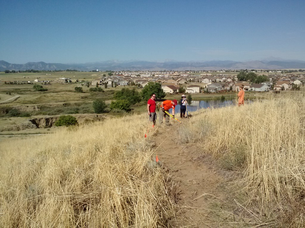 A great view of the Colorado Front Range, looking west from the new trail system in Erie, CO.