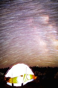 Night sky in Utah over the Mountainsmith Mountain Dome 2 by Derrick Lytle