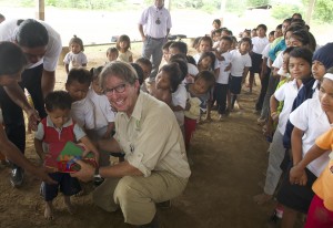 Dean Jacobs with children of the Achuar Nation