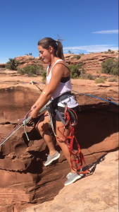 Going over the edge for the first time on the giant swing in moab utah at the fruit bowl tasha rivard