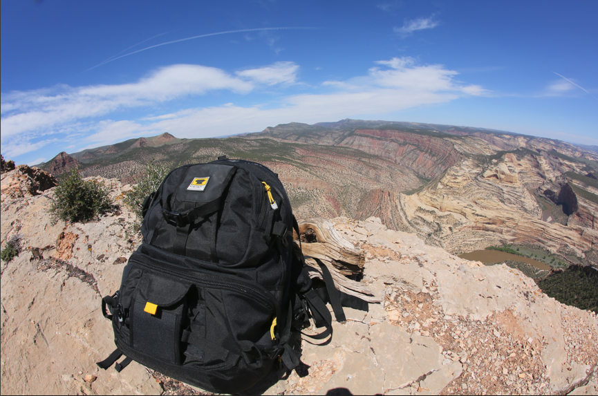 Mountainsmith Borealis AT camera photography backpack on a vista at Dinosaur National Monument