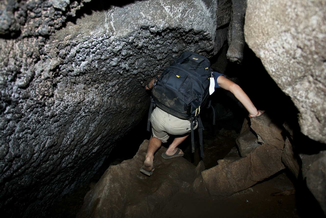 David Sekiguchi explores skylight caves with his Mountainsmith Borealis AT photography backpack