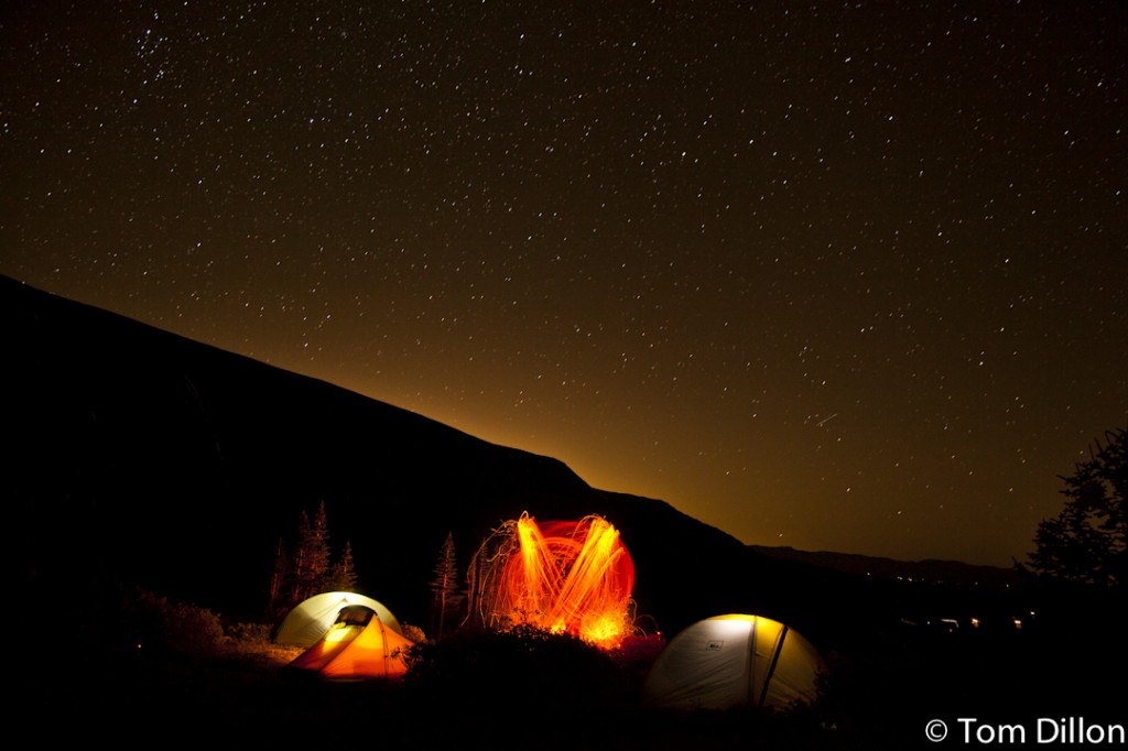 Two tents shot by Tom Dillon in Alma, Colorado with a long exposure