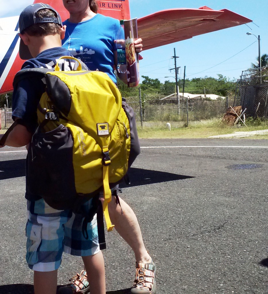 Taj Getzel carries the Mountainsmith Scream 25 on his flight to Culebra Puerto Rico