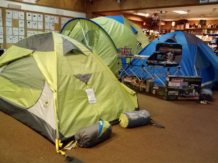 Mountainsmith tents looking good in the Kittery Trading Post camping department