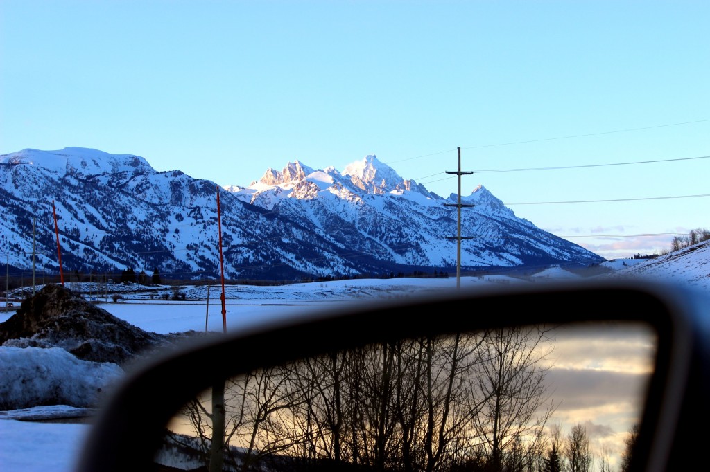 the view of the tetons from the south out of mark wayne sisk's car window