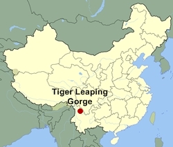 Map of China and Tiger Leaping Gorge