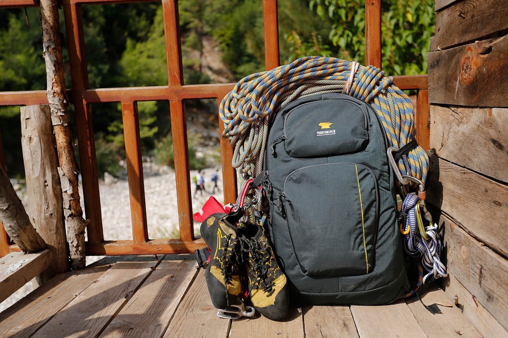 The Mountainsmith Parallax photographer bag is ready for a day of climbing in Turkey
