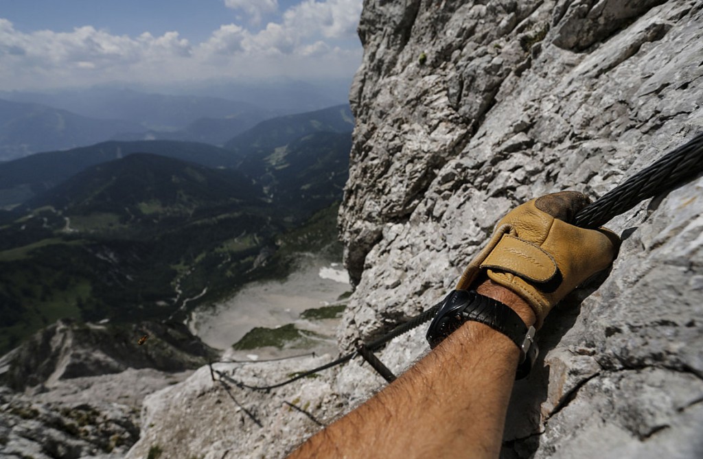 view of ramsau valley from klettersteig