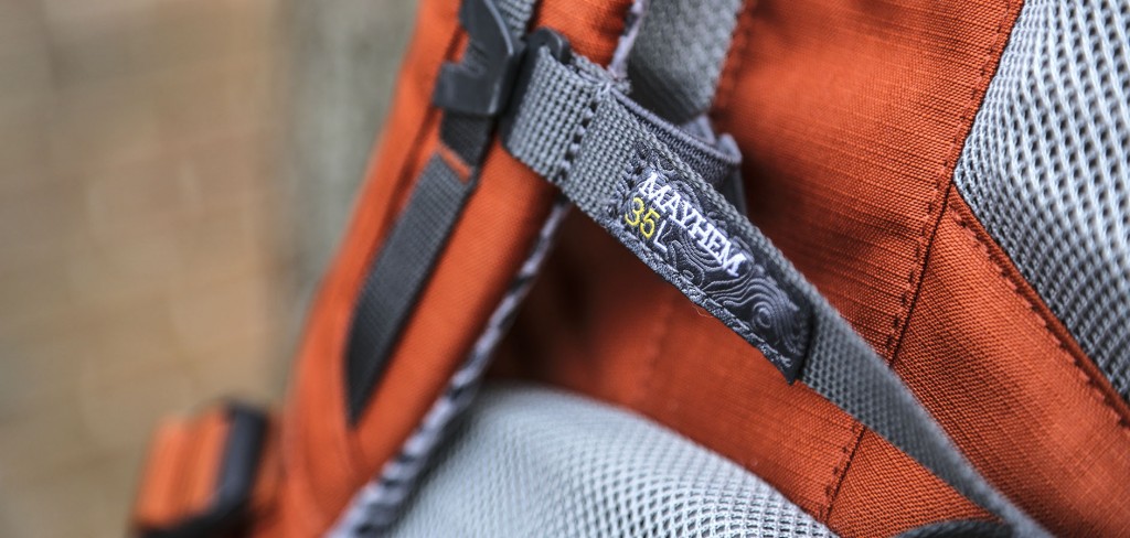 sternum strap of the Mountainsmith Mayhem 35 backpack