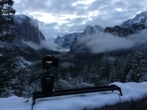 Sunrise Time-lapse in the snow covered Yosemite Valley