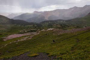 Man section hiking the Colorado Trail from Silverton to Durango