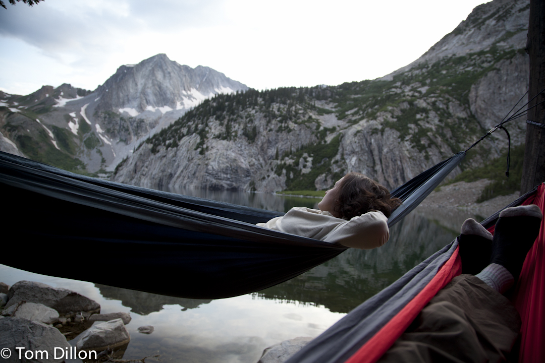 Relaxing in the hammocks with Steph Travers after an amazing day of hiking in Snowmass CO