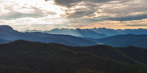 Panorama of Colorado Trail mountains from silverton to durango