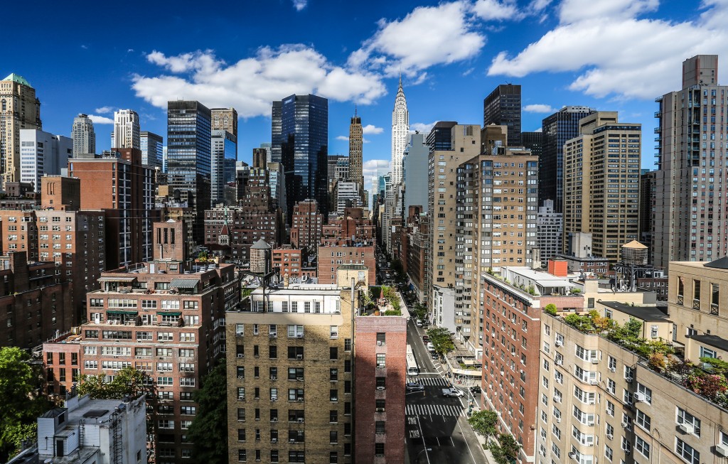 New York City skyline from on Manhattan