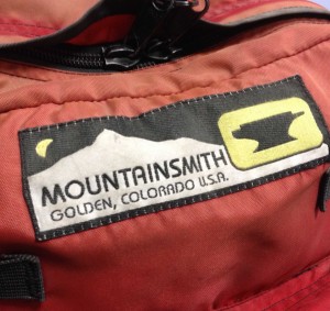 Mountainsmith embroidered logo from the 1980s