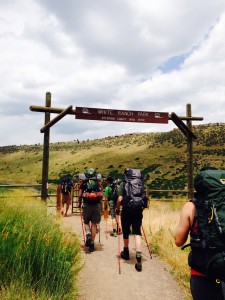 The crew hits the trail for the first annual Mountainsmith Campout