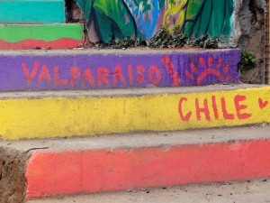 painted steps in Valparaiso, Chile