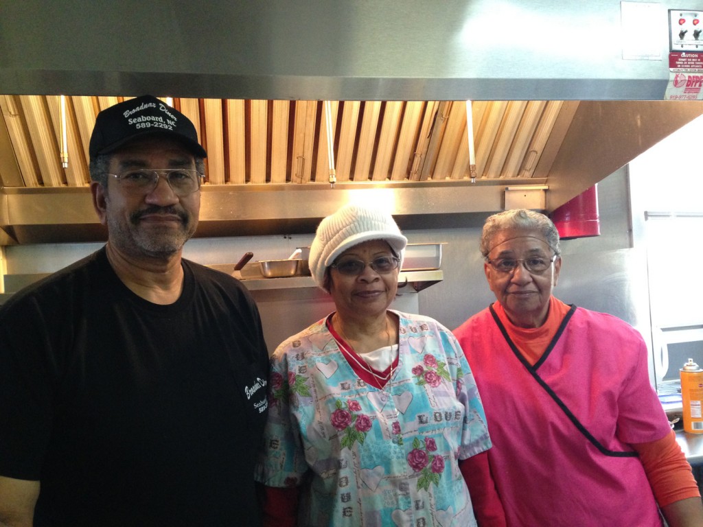 Johnnie Lassiter and colleagues at Broadnax Diner in Seaboard, NC