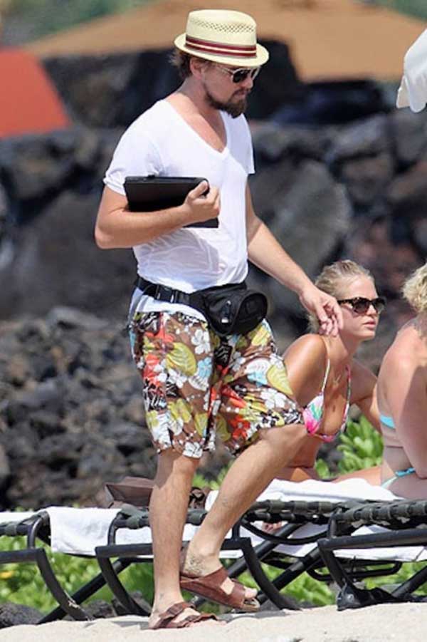 Leonardo DiCaprio wearing a fanny pack