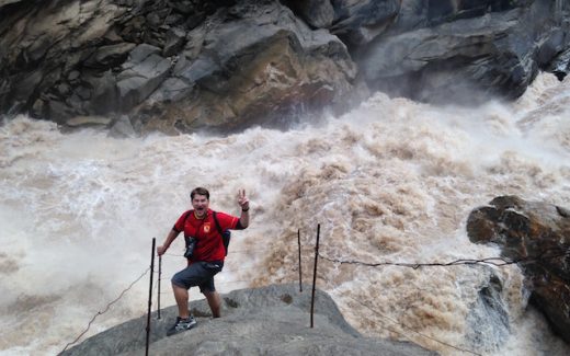 Man in Tiger Leaping Gorge, China